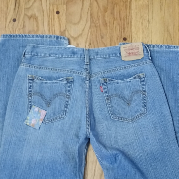 RETRO LEVI'S 515 BOOT CUT PATCHWORK JEANS 8 M - Picture 2 of 4